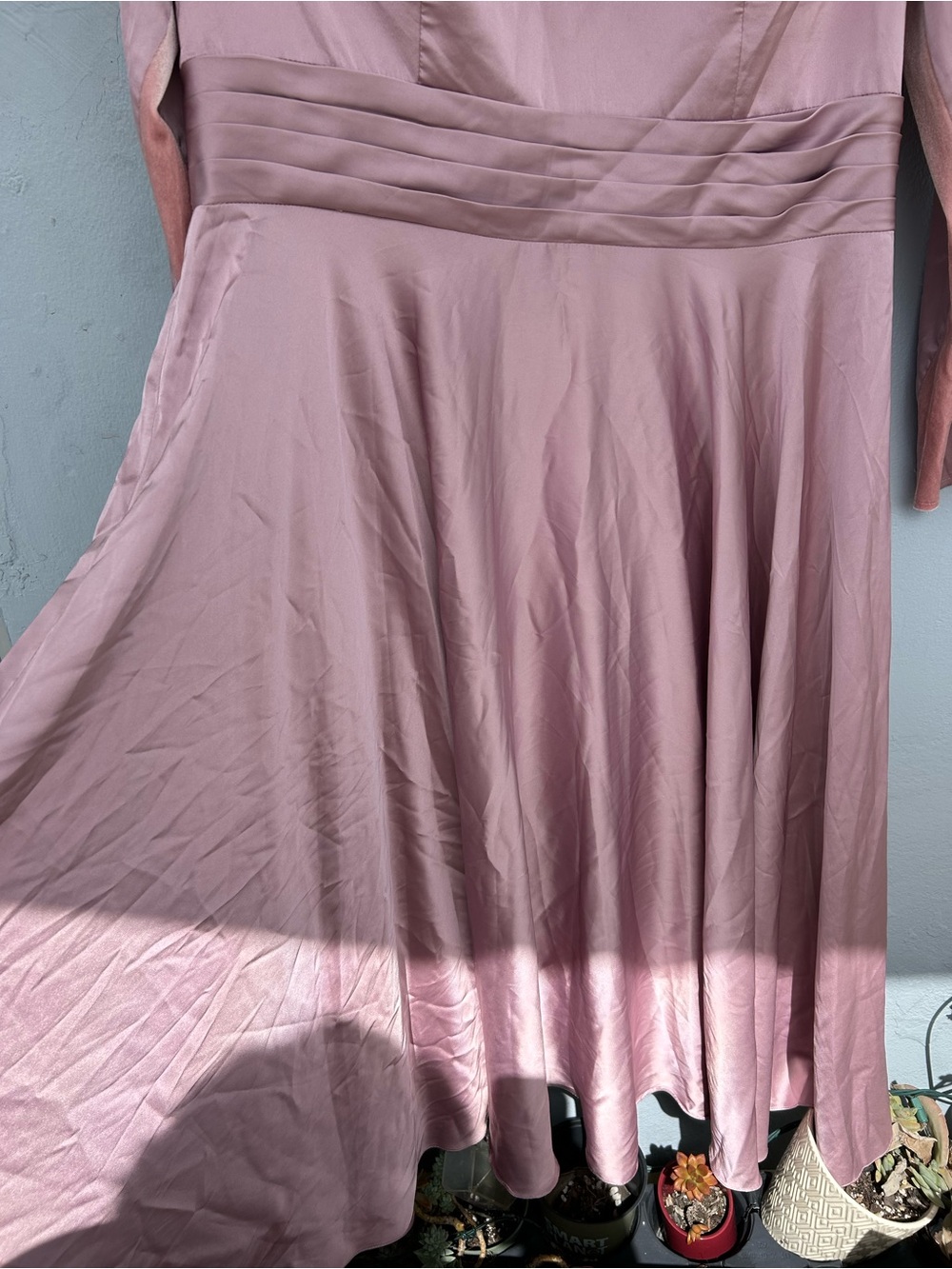 Mac Duggar Blush Pink Long Sleeve Fit-and-Flare Dress - Picture 7 of 9